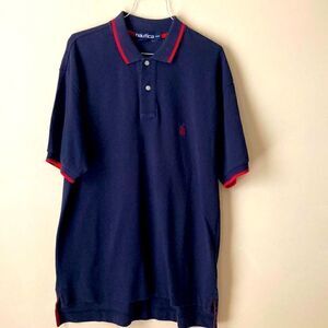 Nautica Short Sleeve  Blue Polo Shirt Size Small